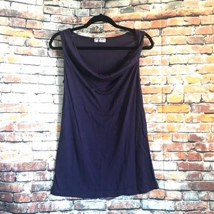 Michael Stars Purple Twisted Cowl Tank OS